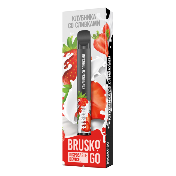 Одноразовая электронная сигарета Brusko Go Клубника Со Сливками 800 затяжек в Ростове-на-Дону