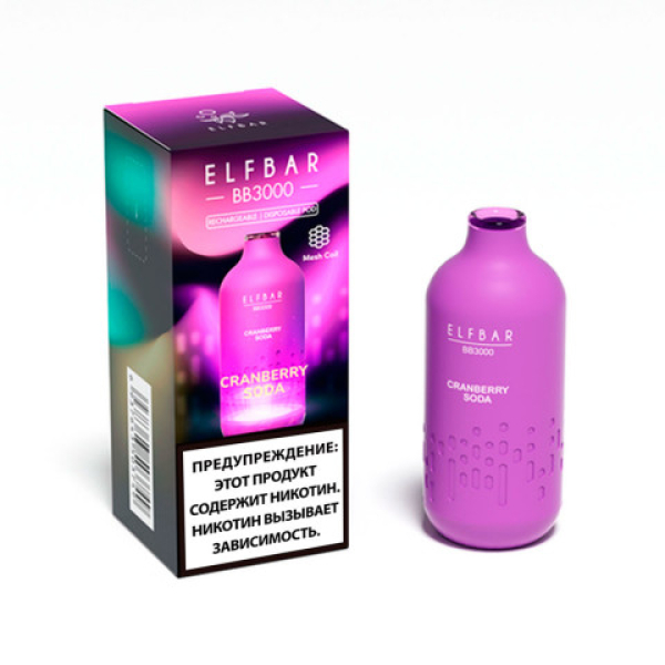 Elfbar BB3000 Клюквенная сода, 3000 тяг в Ростове-на-Дону
