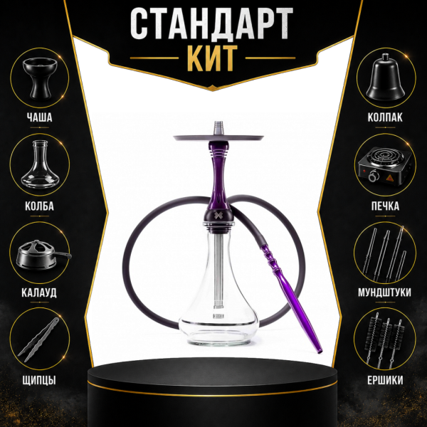 Набор с кальяном  Alpha Hookah X Purple СТАНДАРТ в Ростове-на-Дону