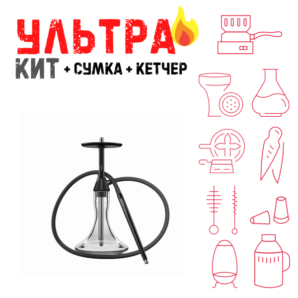 Набор с кальяном  Koress K2 Black Gloss ВСЕ ВКЛЮЧЕНО в Ростове-на-Дону