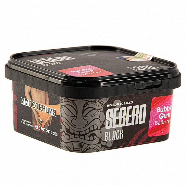 Табак SEBERO BLACK BUBBLE GUM 200 гр в Ростове-на-Дону