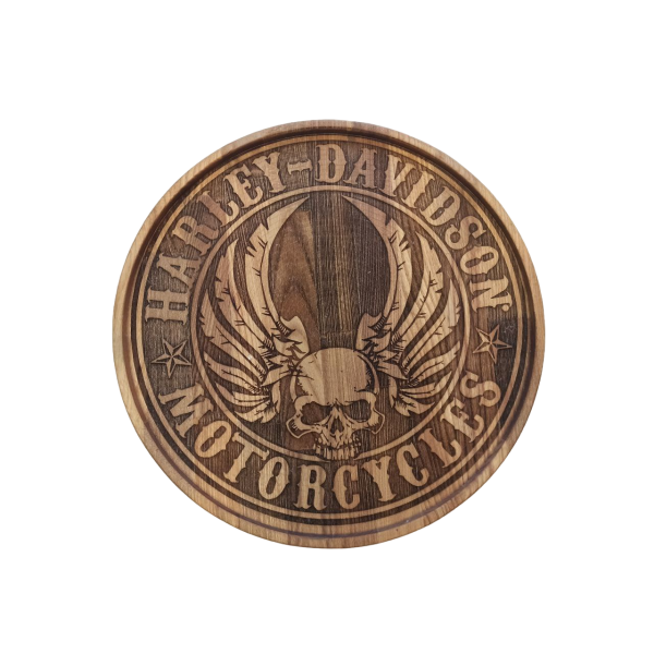 ХукаСтол Поднос Harley Davidson (Коричневый, Бук) для кальяна в Ростове-на-Дону