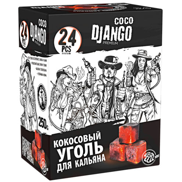 Уголь Coco Django для кальяна 24 шт в Ростове-на-Дону
