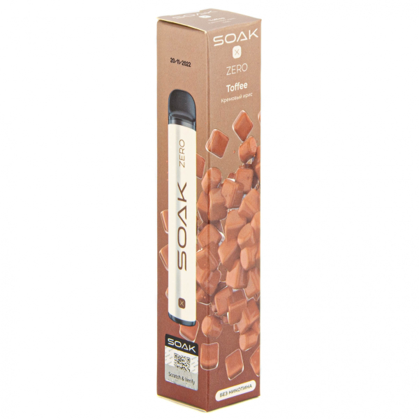 SOAK X ZERO Toffee 1500 затяжек (без никотина) в Ростове-на-Дону