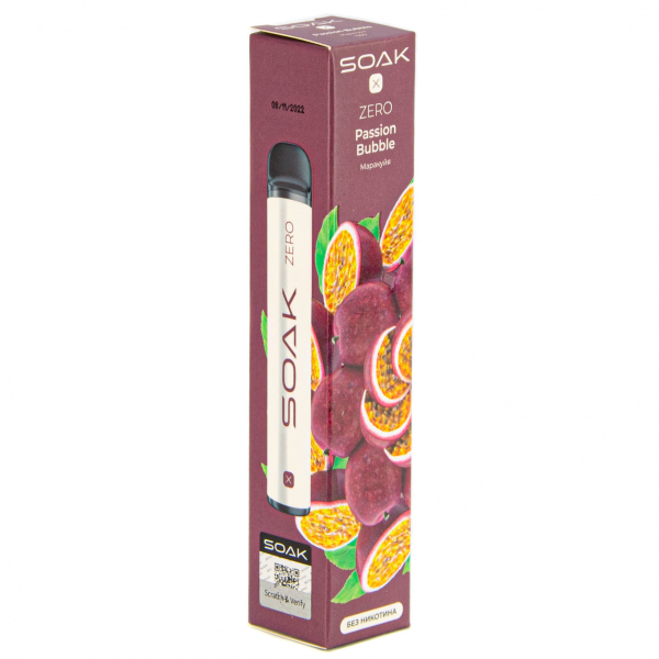 SOAK X ZERO Passion bubble 1500 затяжек (без никотина) в Ростове-на-Дону