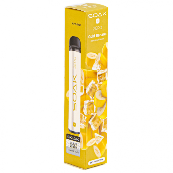 SOAK X ZERO Cold banana 1500 затяжек (без никотина) в Ростове-на-Дону