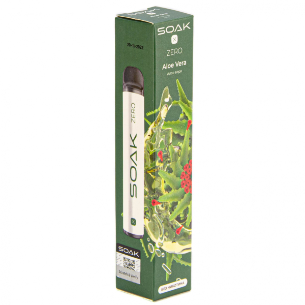 SOAK X ZERO Aloe vera 1500 затяжек (без никотина) в Ростове-на-Дону