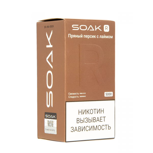 Soak R Пряный Персик С Лаймом 5000 Затяжек в Ростове-на-Дону