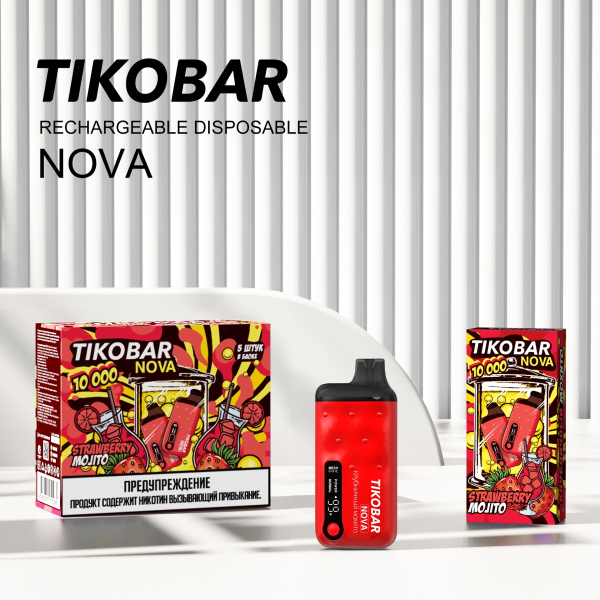 Электронка Tikobar Nova Клубничный Мохито 10000 Затяжек в Ростове-на-Дону