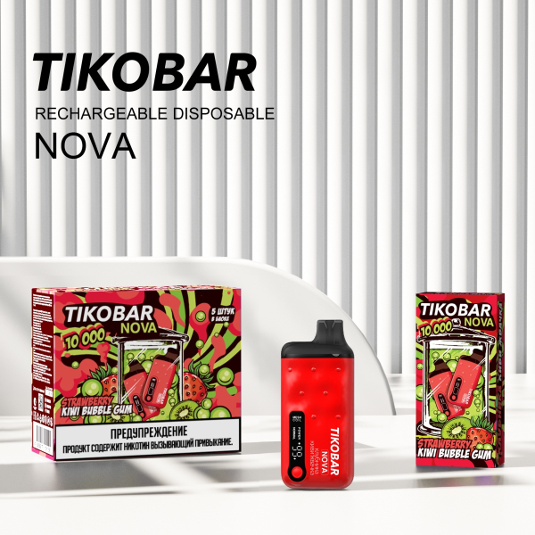 Электронка Tikobar Nova Клубника Киви Жвачка 10000 Затяжек в Ростове-на-Дону