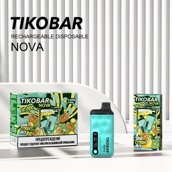Электронка Tikobar Nova Кислый Цитрусовый Микс 10000 Затяжек в Ростове-на-Дону
