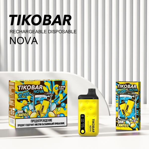 Электронка Tikobar Nova Кислые Конфеты 10000 Затяжек в Ростове-на-Дону