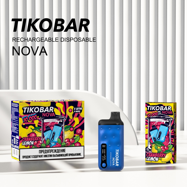 Электронка Tikobar Nova Клюква Лимон 10000 Затяжек в Ростове-на-Дону