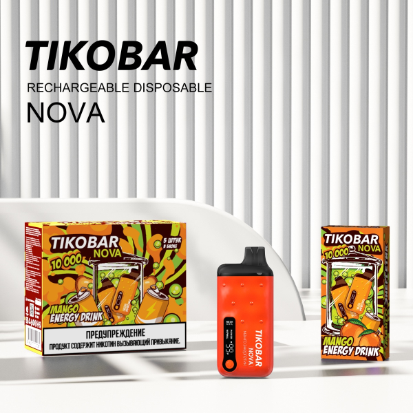 Электронка Tikobar Nova Манго Энергетик 10000 Затяжек в Ростове-на-Дону