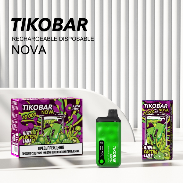 Электронка Tikobar Nova Киви Кактус Лайм 10000 Затяжек в Ростове-на-Дону