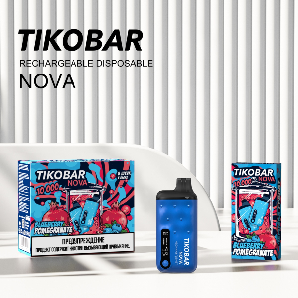 Электронка Tikobar Nova Черника Гранат 10000 Затяжек в Ростове-на-Дону
