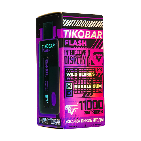 Электронка Tikobar Flash Жвачка Дикие Ягоды 11000 Затяжек в Ростове-на-Дону