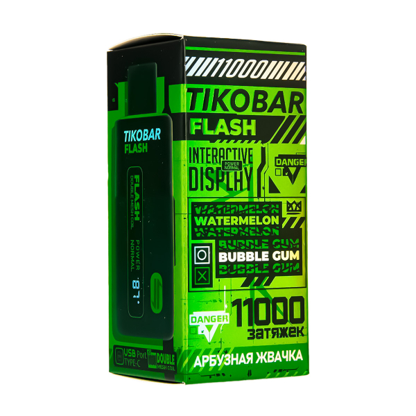 Электронка Tikobar Flash Арбузная Жвачка 11000 Затяжек в Ростове-на-Дону