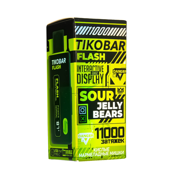Электронка Tikobar Flash Кислые Мармеладные Мишки 11000 Затяжек в Ростове-на-Дону