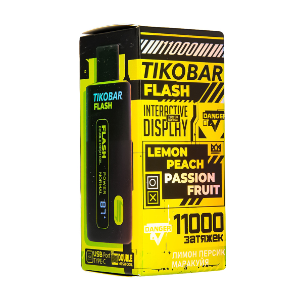 Электронка Tikobar Flash Лимон Персик Маракуйя 11000 Затяжек в Ростове-на-Дону