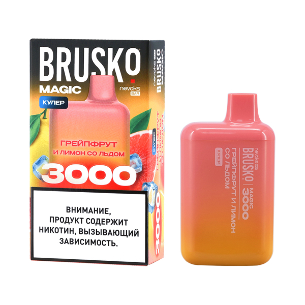 Электронка Brusko Magic Грейпфрут И Лимон Со Льдом (3000 Затяжек) в Ростове-на-Дону