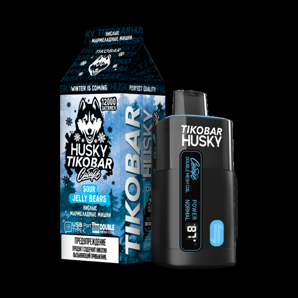 Электронка Tikobar Husky Сибирь Кислые Мармеладные Мишки 12000 Затяжек в Ростове-на-Дону