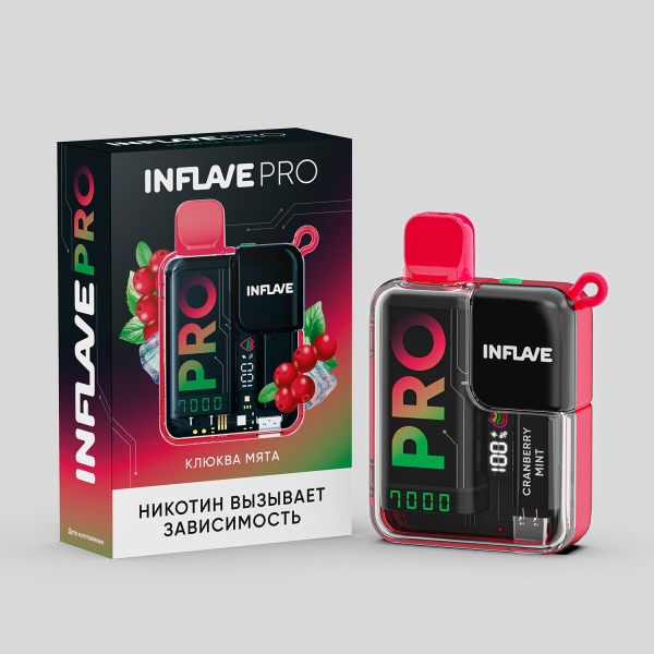 Электронка Inflave Pro Клюква Мята (7000 Затяжек) в Ростове-на-Дону