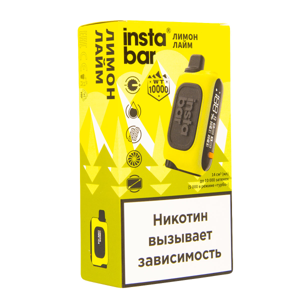 Электронка Plonq Instabar Лимон Лайм (10000 Затяжек) 20 Мг в Ростове-на-Дону