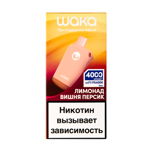 Электронка Waka Лимонад Вишня Персик (4000 Затяжек) в Ростове-на-Дону
