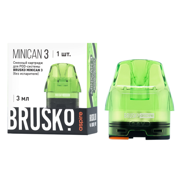 Сменный Картридж Brusko Minican 3, (Зелёный), 3 Мл, Упак. 1 Шт в Ростове-на-Дону