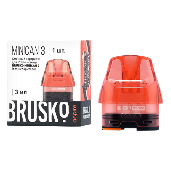Сменный Картридж Brusko Minican 3, (Красный), 3 Мл, Упак. 1 Шт в Ростове-на-Дону