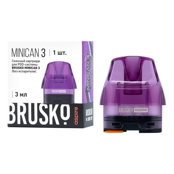Сменный Картридж Brusko Minican 3, (Фиолетовый), 3 Мл, Упак. 1 Шт в Ростове-на-Дону