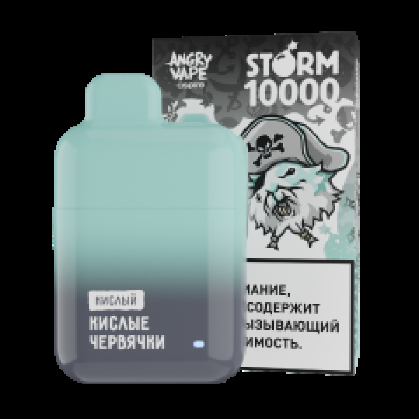 Электронка Angry Vape  Storm Кислые Червячки 10000 затяжек в Ростове-на-Дону