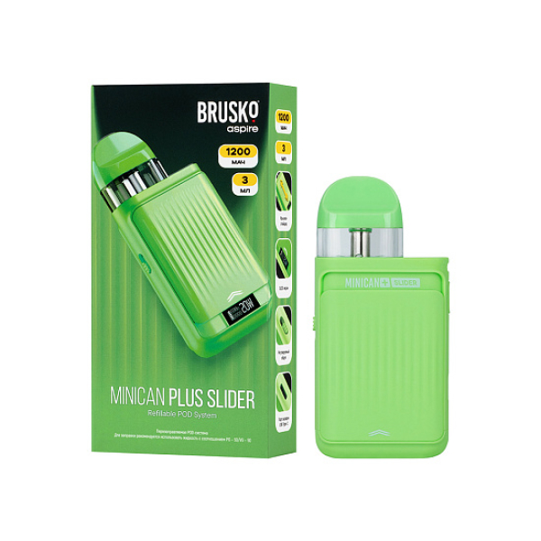 POD-система Brusko Minican Plus Slider Зелёный в Ростове-на-Дону