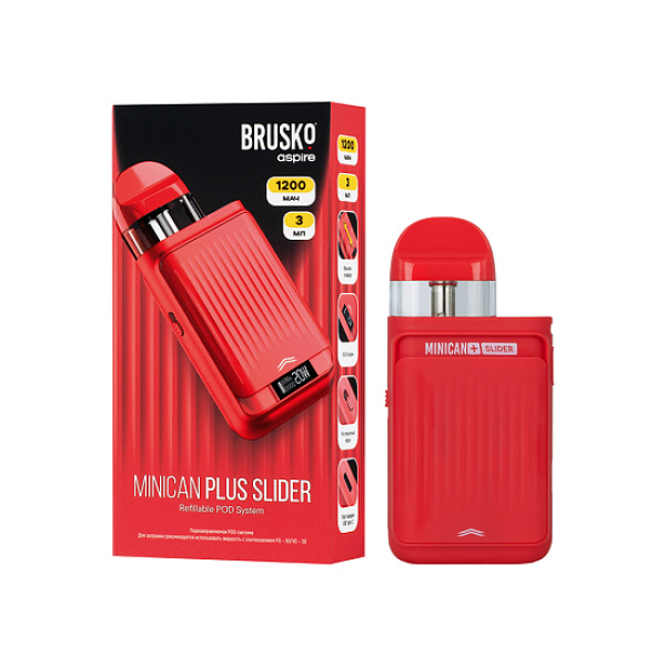 POD-система Brusko Minican Plus Slider Красный в Ростове-на-Дону