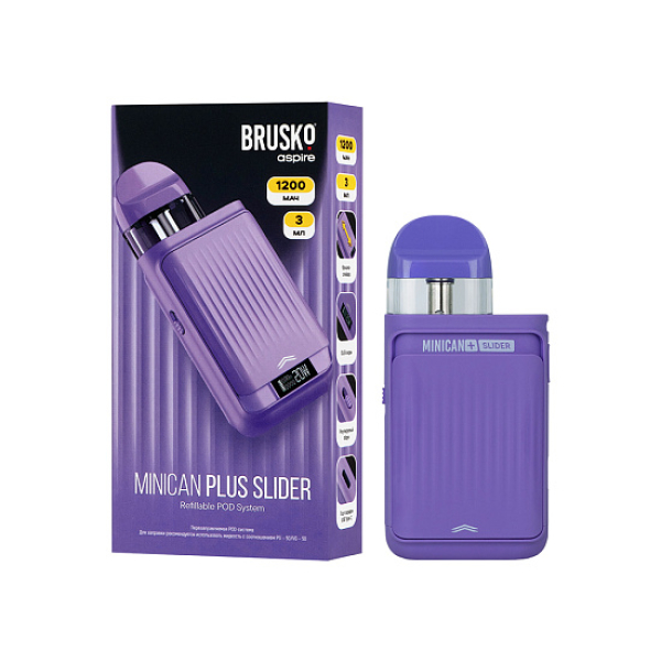 POD-система Brusko Minican Plus Slider Фиолетовый в Ростове-на-Дону