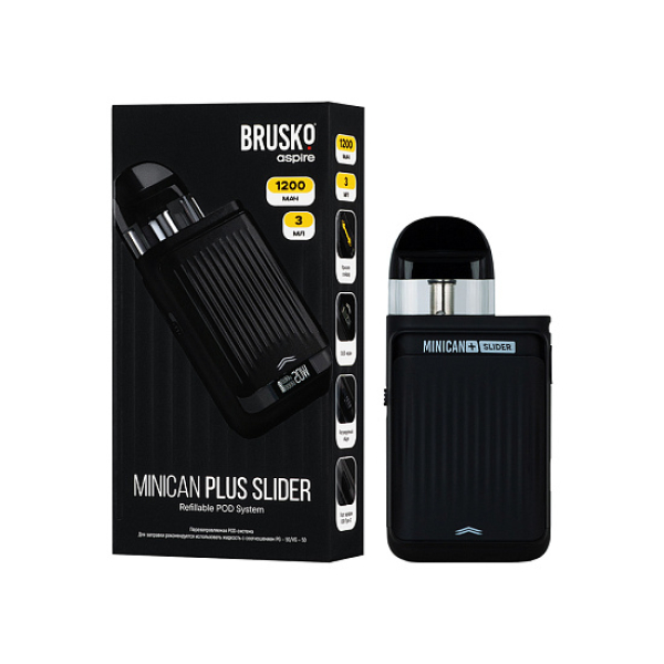 POD-система Brusko Minican Plus Slider Чёрный в Ростове-на-Дону