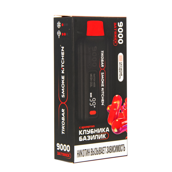 Электронка Tikobar X Smoke Kitchen Solo Клубника Базилик 9000 тяг в Ростове-на-Дону