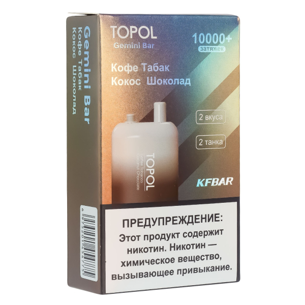 Электронка Topol Gemini Bar Coffee Tobacco | Coconut Chocolate 10000 тяг в Ростове-на-Дону
