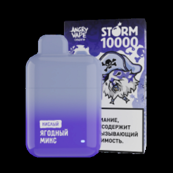 Электронка Angry Vape Storm  Ягодный Микс Кислый 10000 затяжек в Ростове-на-Дону