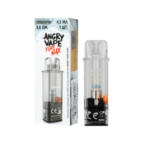 Картридж Angry Vape Fury Max Белый 45 мл 0.6 Ом ( 1 шт.) в Ростове-на-Дону