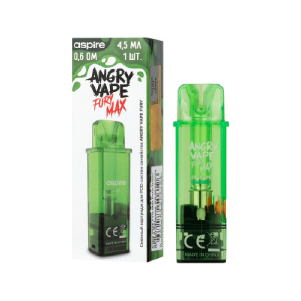 Картридж Angry Vape Fury Max Зелёный 45 мл 0.6 Ом ( 1 шт.) в Ростове-на-Дону