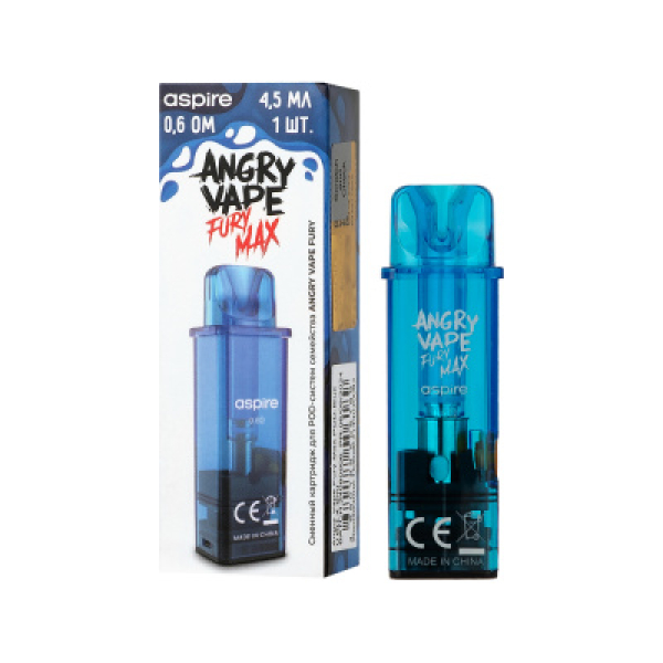 Картридж Angry Vape Fury Max Синий 45 мл 0.6 Ом ( 1 шт.) в Ростове-на-Дону