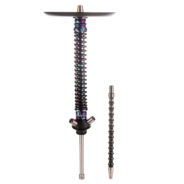 Кальян Mamay Customs Coilover Большой  Пурпурный/бирюзовый Сплеш Чёрный в Ростове-на-Дону
